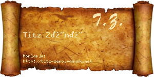 Titz Zénó névjegykártya